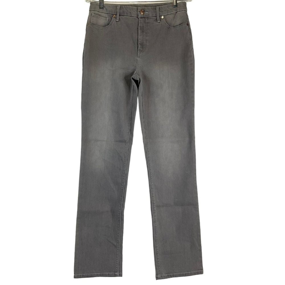 Chico's Jeans Women's Size 30" Gray So Lifting Slim Leg Stretch Denim $89 Nwot